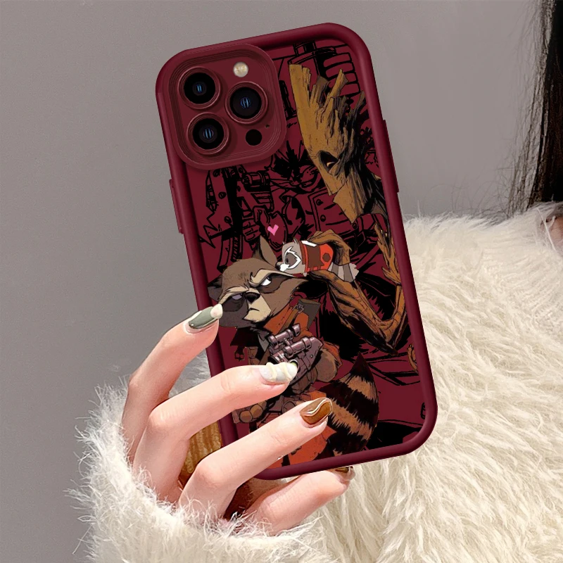 Art Rocket Raccoon Cool Eye Ladder For Apple iPhone 15 14 13 12 11 XS XR X Pro Max Plus Funda Phone Case