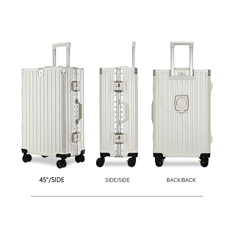 Aluminium Frame  High Value Luggage Thickened Durable Trolley Case Universal Wheel  Multifunctional 20 Travel Boarding Suitcase