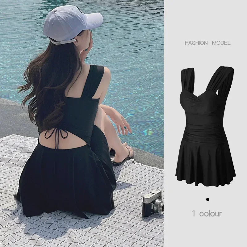 

2025 New Swimsuit Women's Conservative Belly Cover and Thin Gathering Advanced Sense Anti-light Swimsuit Swimwear Women