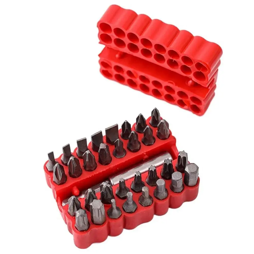 33Pcs/Set High Hardness Screwdriver Bits Set Durable Wear-resistant Magnetic Screwdriver Bits Waterproof Anti-slip Batch Heads