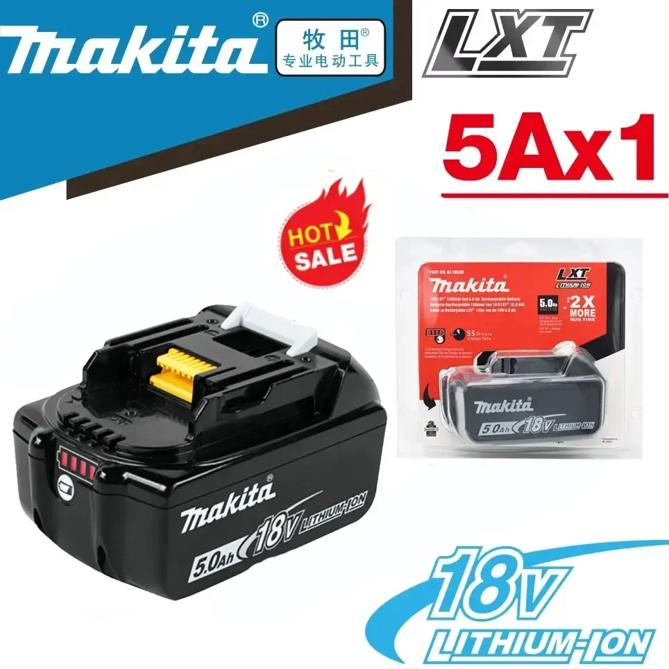 

100% Original Makita Power Tool Rechargeable Battery 5.0Ah 18V Replaceable LED Lithium-ion BL1860B BL1860 BL1850 BL1840 BL1830