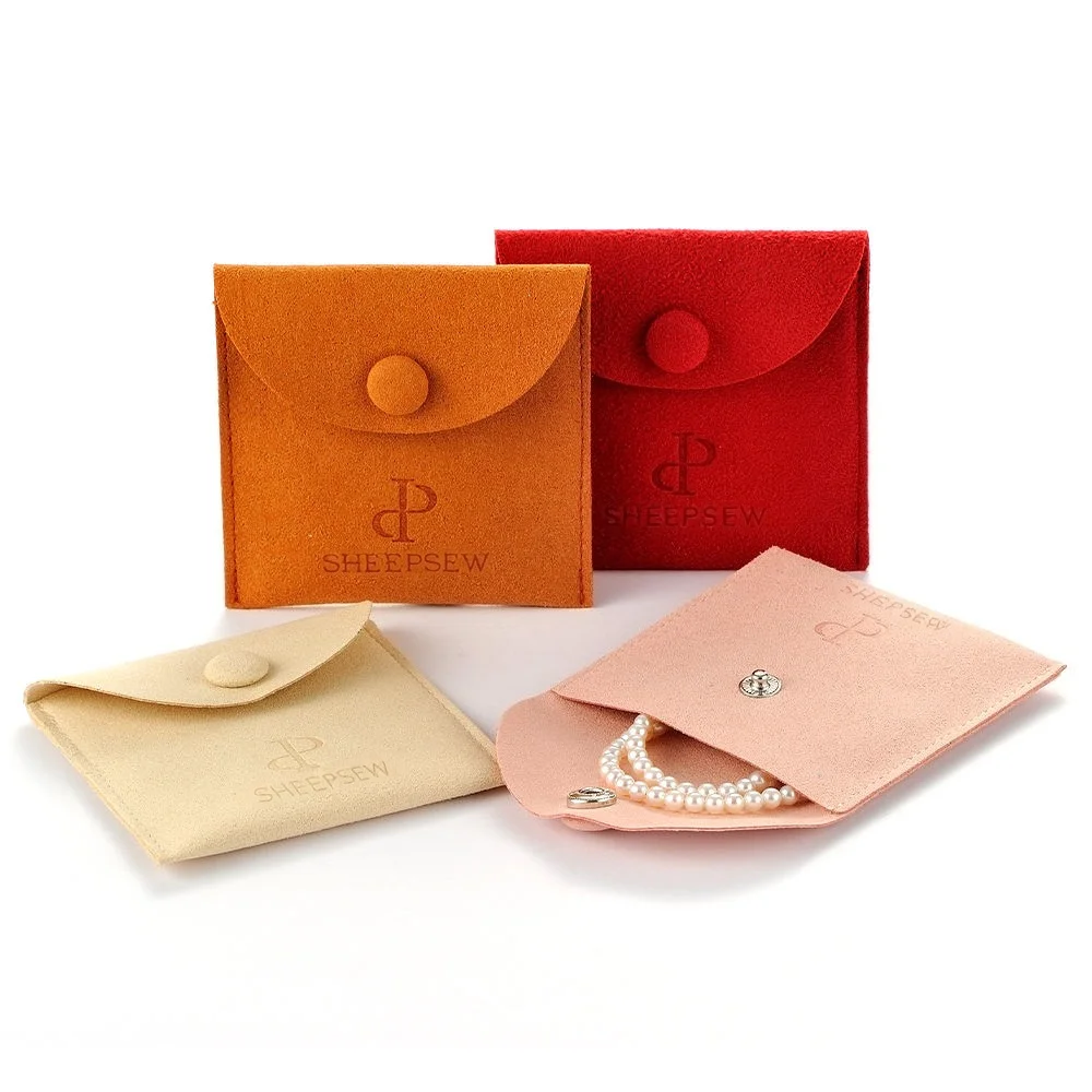 

SHEEPSE PackSecret маленькая сумка для ювелирных изделий с логотипом на заказ, браслет, подарочная упаковка, металлическая кнопка, чехол для ювелирных изделий из искусственной кожи