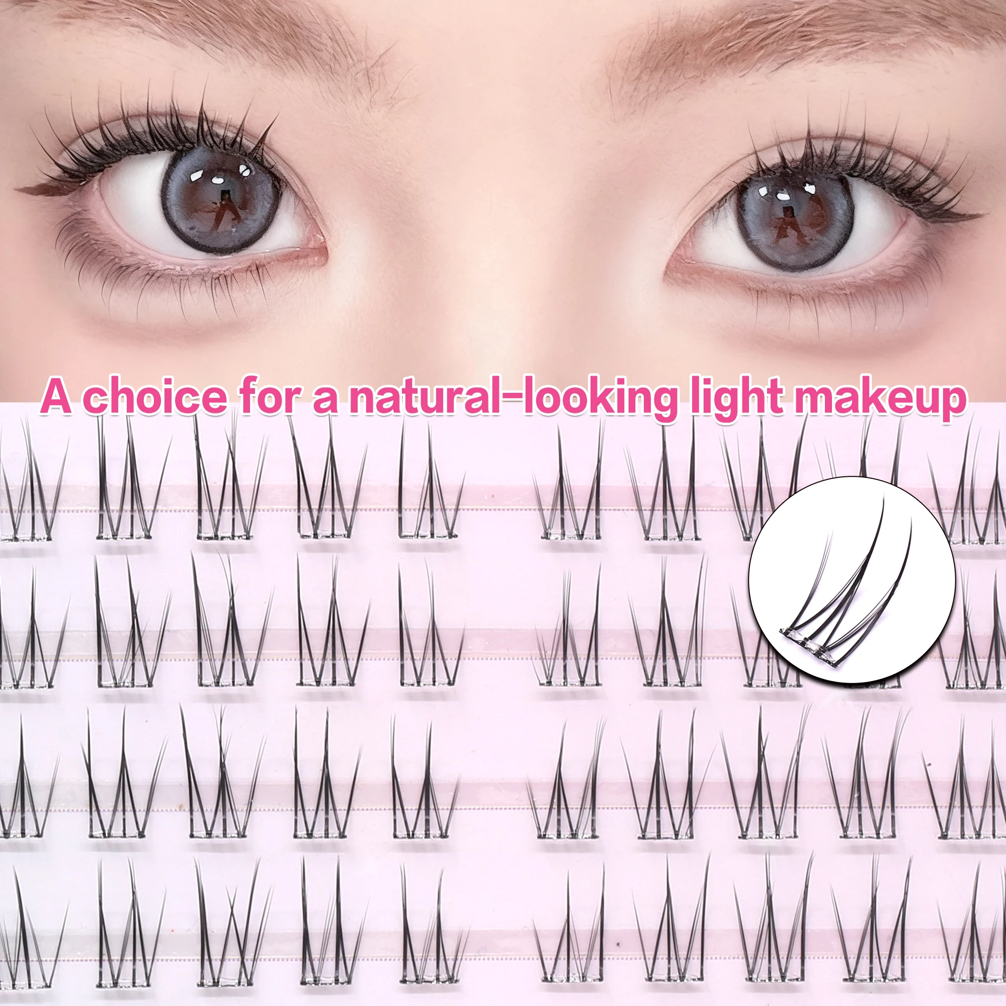Findlove الكورية نمط قبل لصقها جلدة رموش ذاتية اللصق نظرة طبيعية رموش فردية لا الغراء اللازمة رمش ماكياج أداة