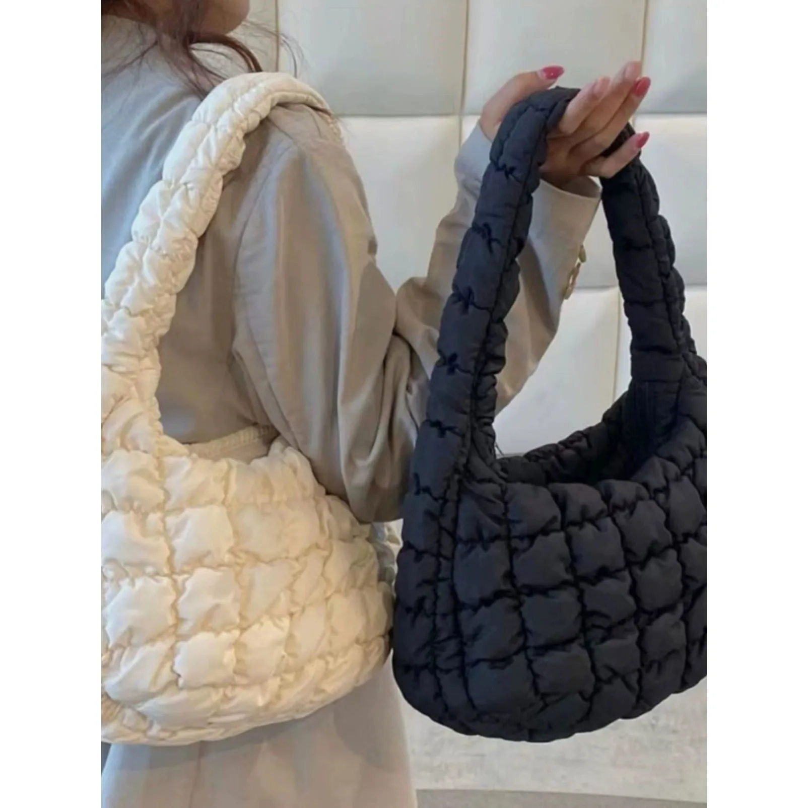 

Cloud Folded down Lazy Sle Bubble down Crossbody Puffball Bag Faionable oulder Bag for Women PU Leather Handbag