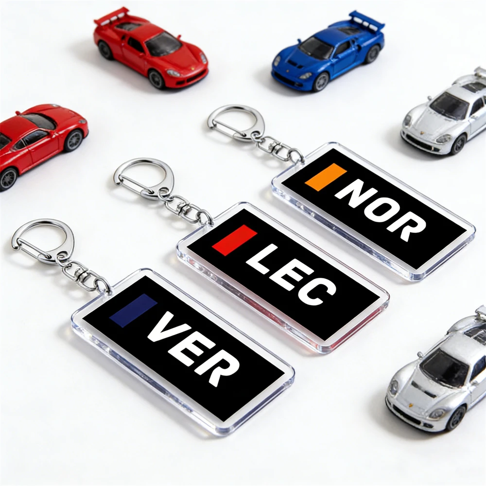 Hot Cool Racing Car Drivers Name Tag Keychains for Women Accessories Bag Motorsport Keyrings Jewelry Friends Fans Friends Gifts