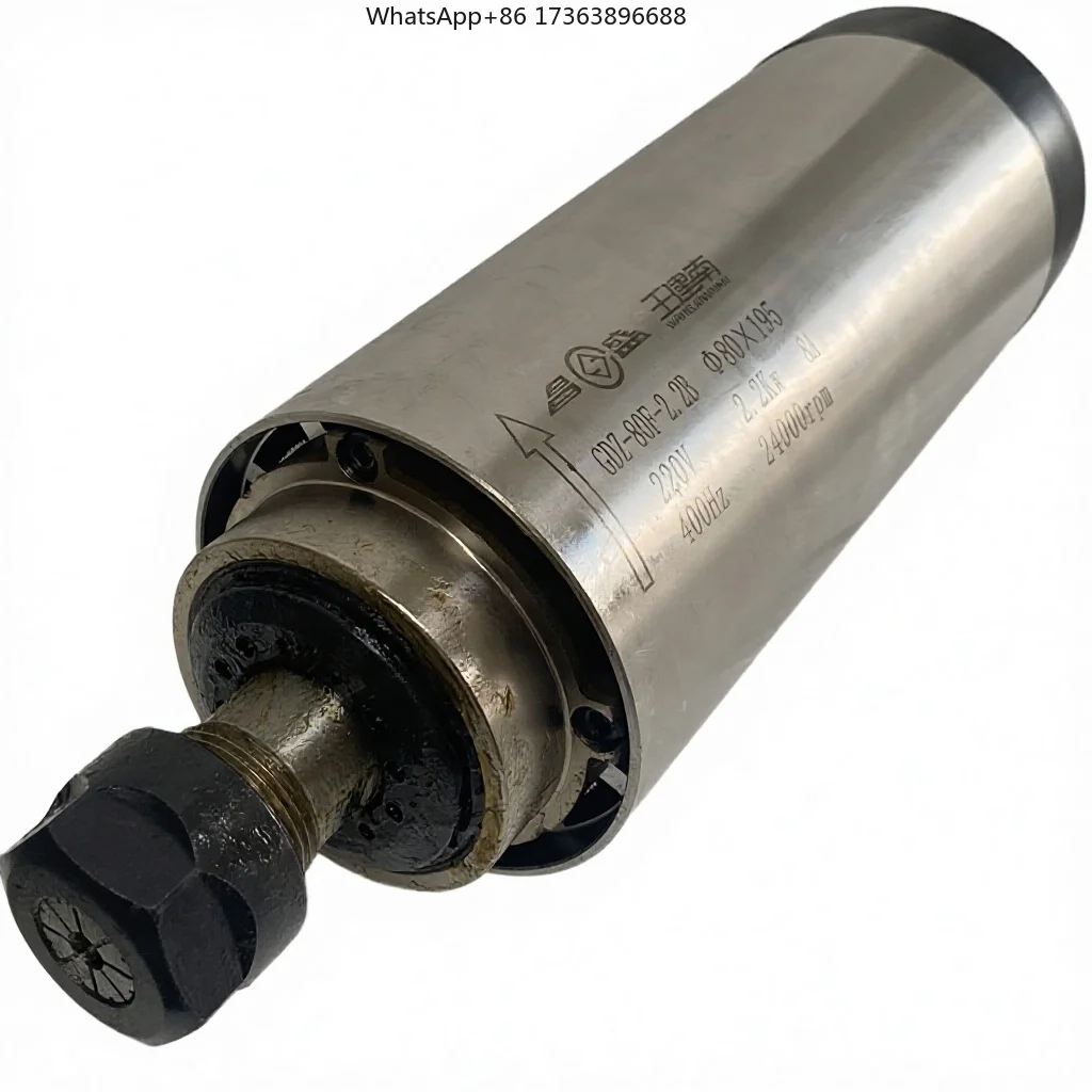 

Высокоскоростной асинхронный шпиндельный двигатель с воздушным охлаждением CS 2.2кВт, 24000 об/мин, 4 подшипника, ER20, для фрезерных станков с ЧПУ по дереву GDZ80F-2.2B