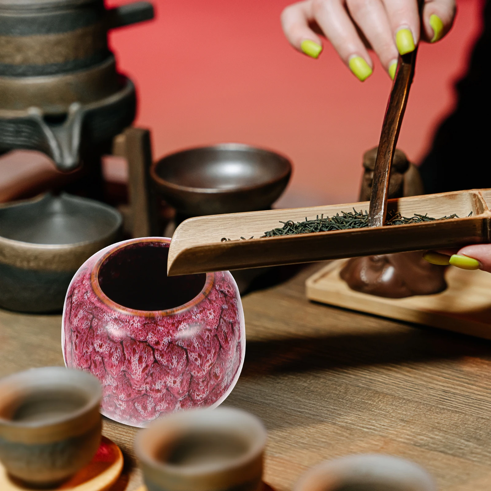 

Ceramic Storage Jar Tea Preservation Container Material Fresh Keeping Moisture Proof Insect Proof