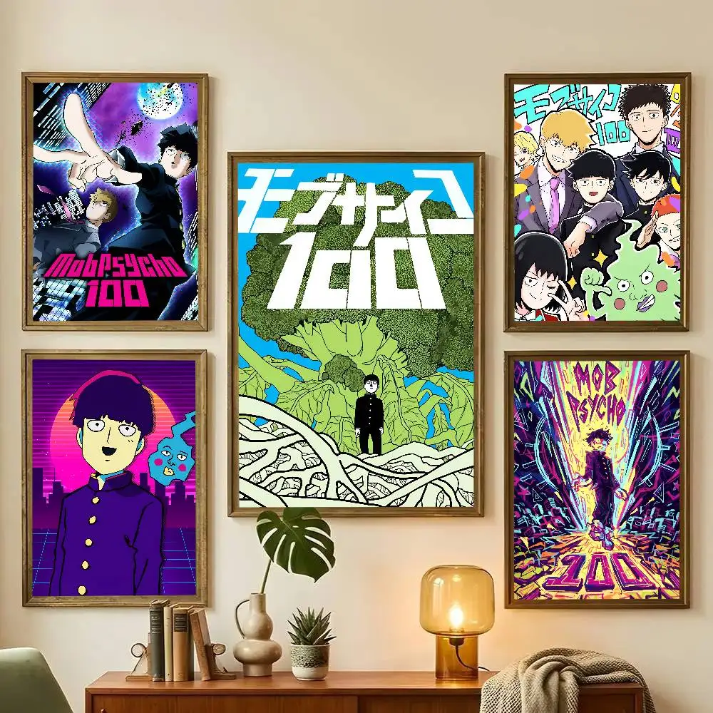 Anime M Mob Psycho 100 Poster Art With Prints Home Bedroom Living Room Decoration Gift