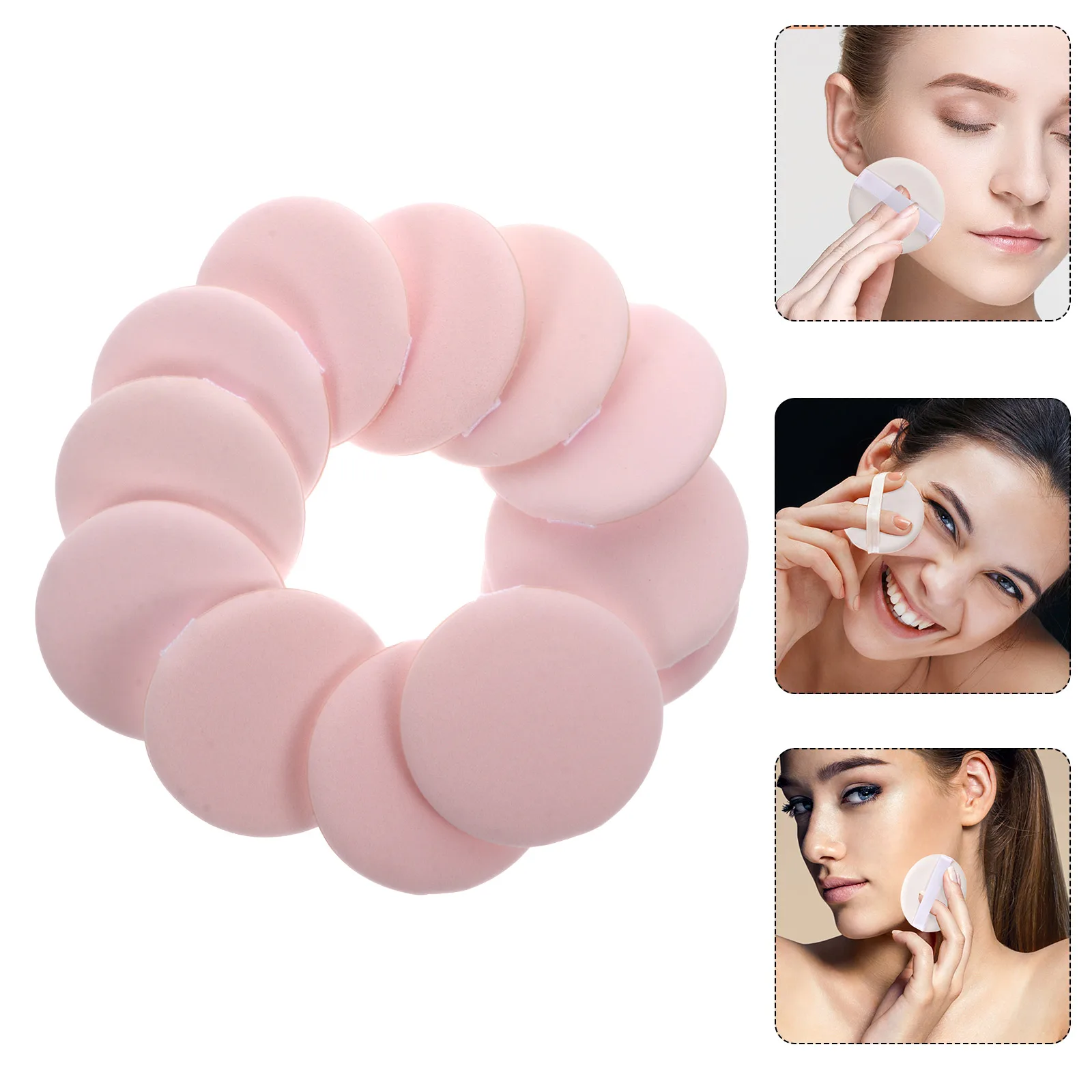 

12pcs Makeup Puff Soft Powder Applicator for Baby Girls Sponge with Strap Reusable Powder Puff for Daily Care with