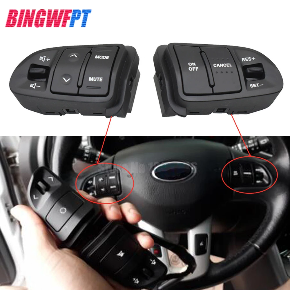 BINGWFPT Steering Wheel Audio Channel and Constant Speed Cruise Control Button Volume Switch With Backlight For Kia Sportage SL