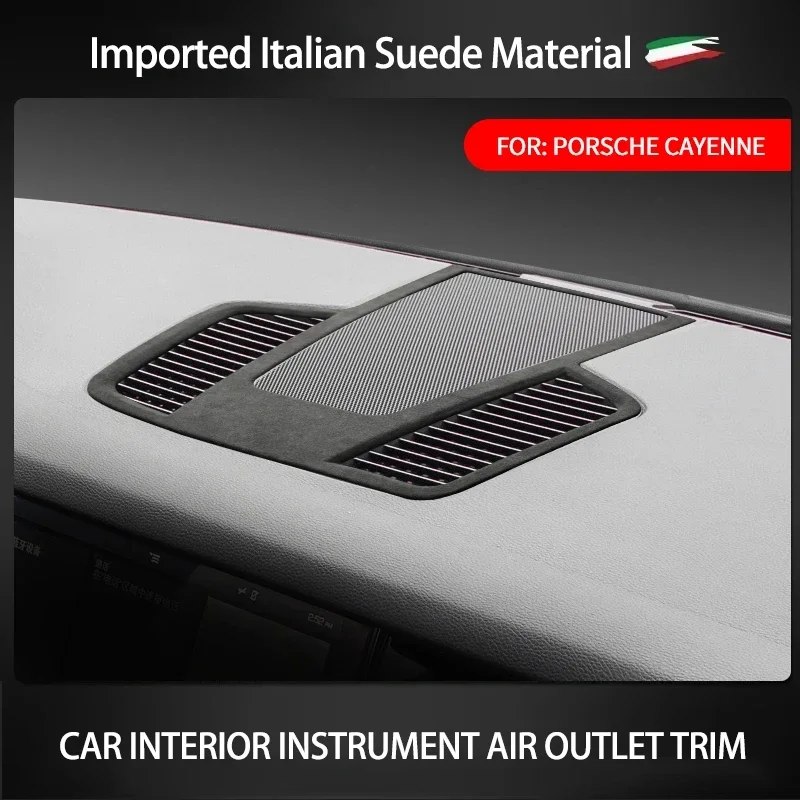 Suede Car Central Control Instrument Air Conditioning outlet Panel Decoration Cover For Porsche Cayenne 2018 2019