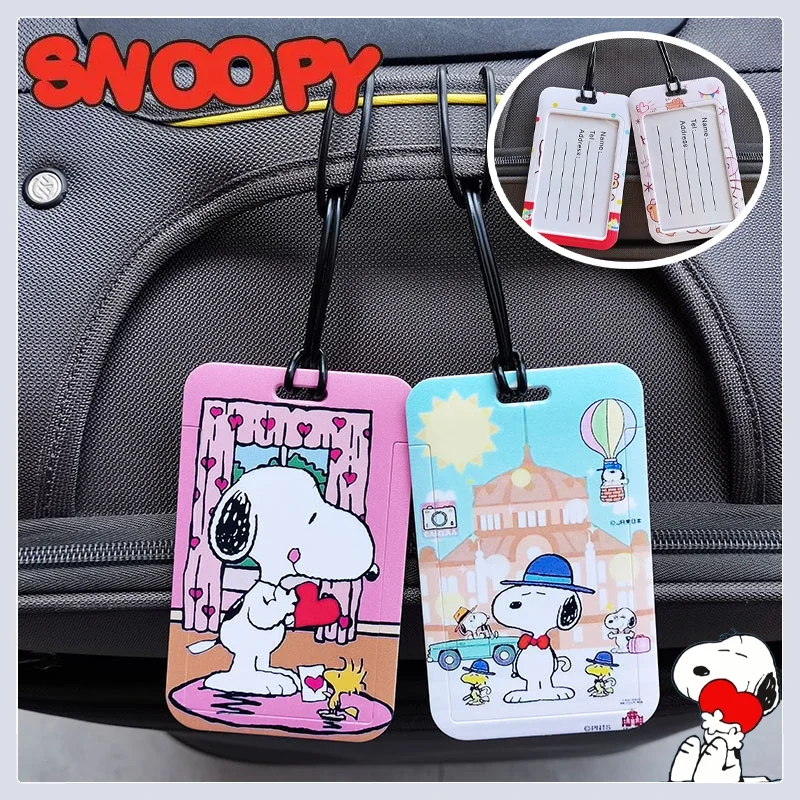 Snoopy Luggage Tags Cartoon Portable Luggage Tag Suitcase Identifier Label BoardingTag Name ID Address Holder Travel Accessorie