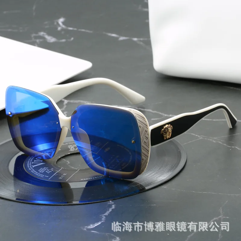 

Unisex Rimless Tiger Head Logo Sunglasses Luxury Street Custom Polarized Eyewear Women Acetate Fiber UV400 Protection