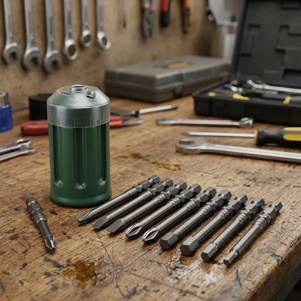 Portable Screwdriver Set For S2 Alloy Steel Magnetic Bits Bucket Style Storage For Home Repair, Hand Tools Screwdrivers Set