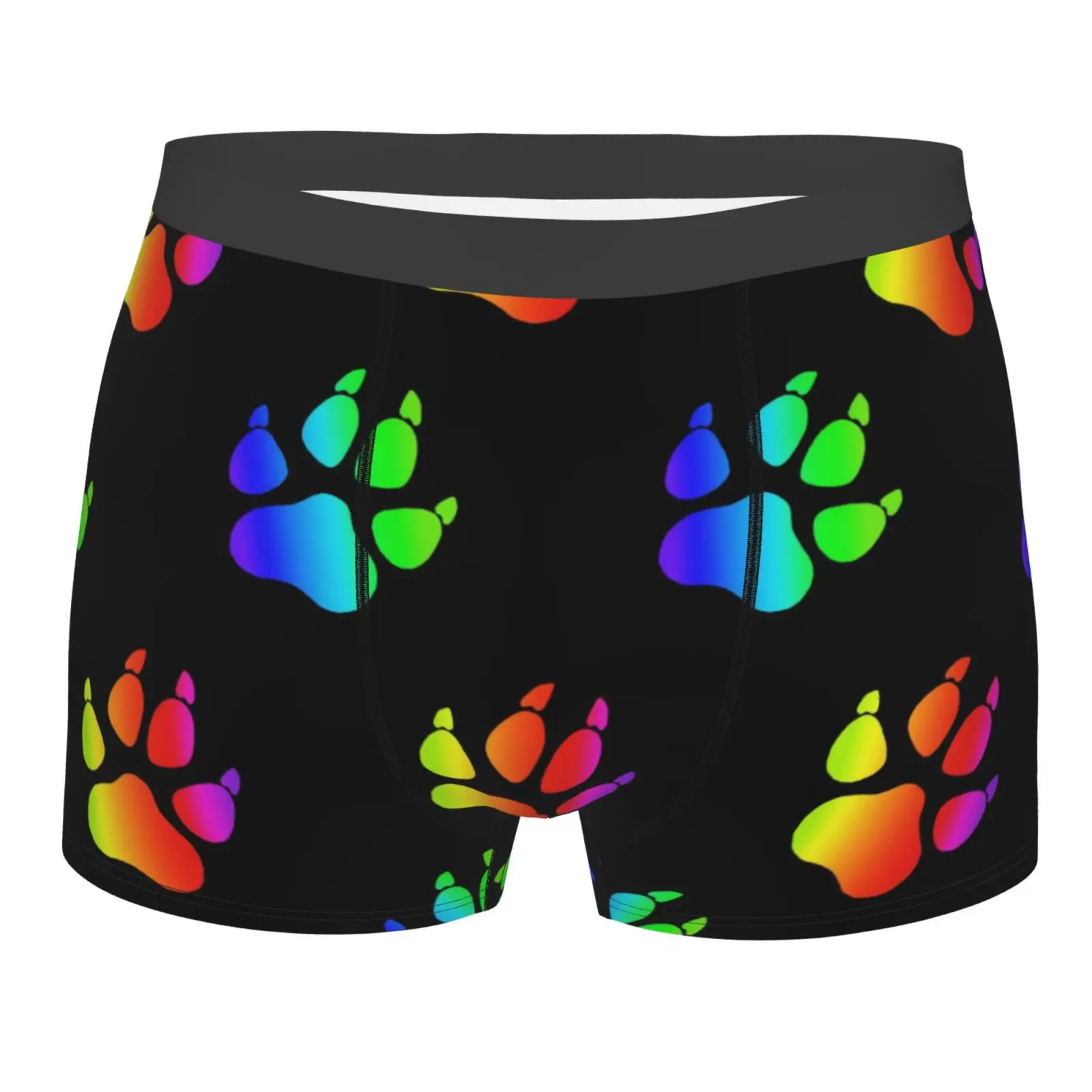 

Мужское нижнее белье с радужным рисунком собачьих когтей, здоровые, мягкие, удобные, высококачественные мужские трусы, стильные модные повседневные спортивные трусики