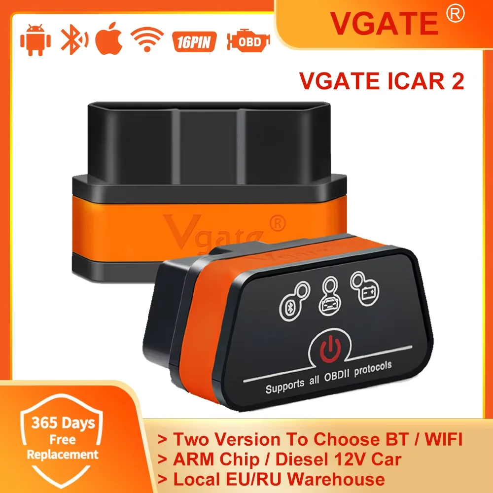 

Vgate Icar2 Bluetooth-compatible/Wifi OBD2 Diagnostic Tool ELM327 OBD2 Scanner Mini ELM 327 WiFi for Android/IOS/PC Code Reader
