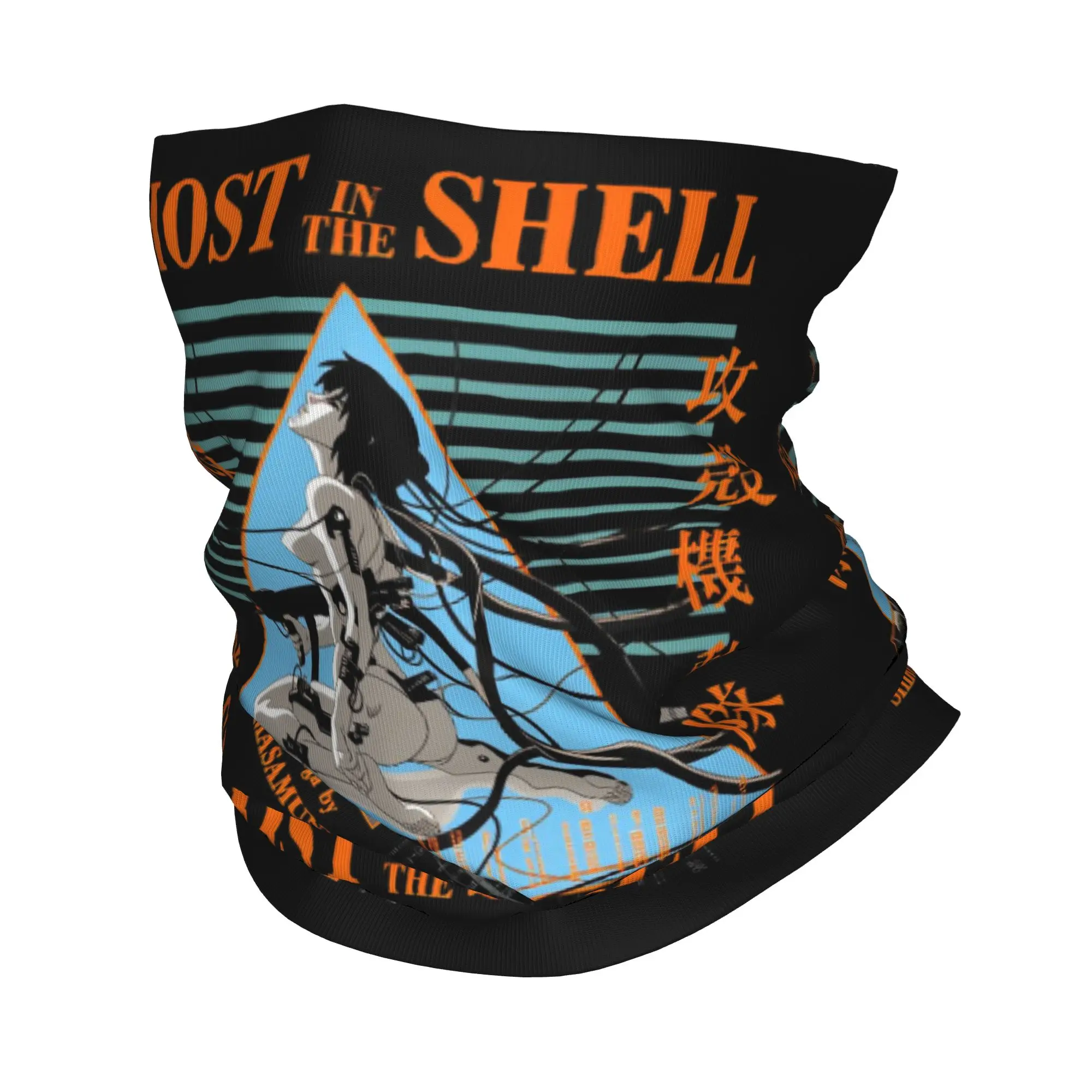 Motoko KusanagiGhost In The Shell Bandana Neck Warmer Men Windproof Wrap Face Scarf for Hiking Anime Comics Gaiter Headband