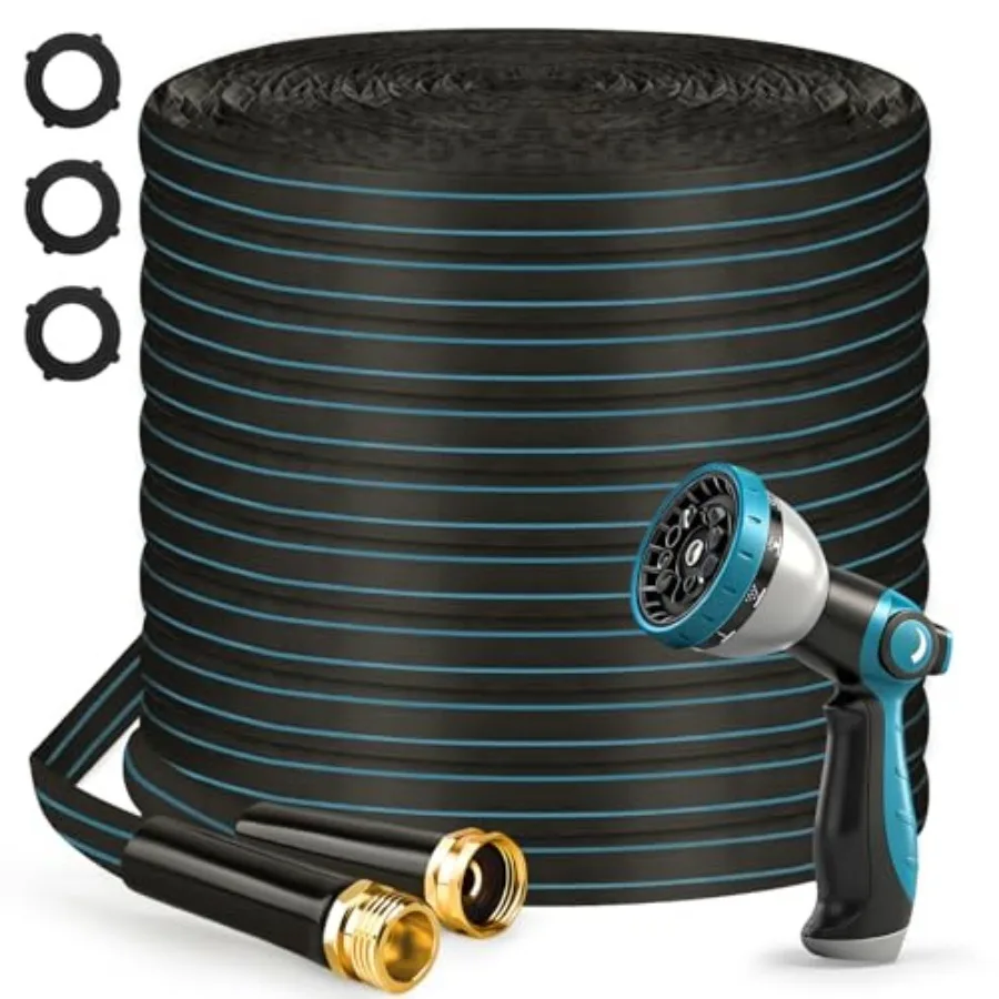 

Садовый шланг 30 метров, плоский, неразжимающийся, легкий, прочный, гибкий, усиленный, без заломов, с фитингами 3/4 дюйма, 10 штук