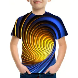 New Boys Girls T Shirt Clothes Summer Children's Clothing Funny Vortex 3D Printed Kids Boy Girl T-Shirt Fashion Baby Tees Tops