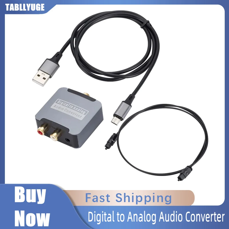 

USB DAC Digital To Analog Audio Converter Optical SPDIF Toslink Coaxial Input to L/R RCA 3.5mm Jack Headphone Amplifier Output