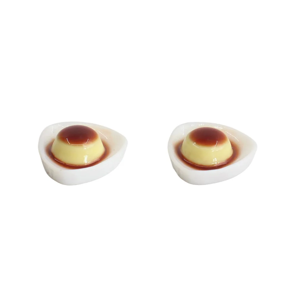 10pcs Mini Caramel Pudding Dessert Fake Pudding Food Model Realistic Miniature Resin Dollhouse DIY Scene Decoration Decor