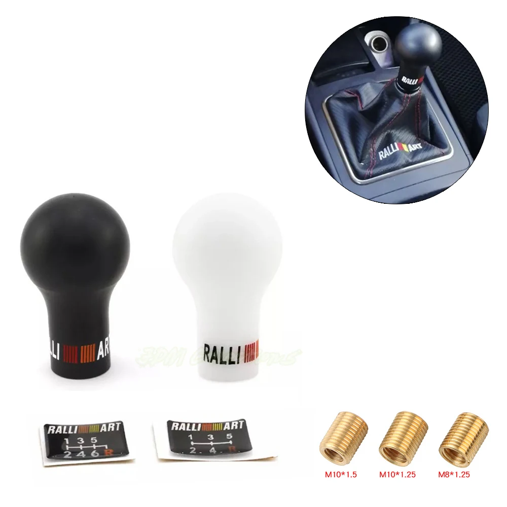 Hot Sale Ralliart Car Gear Shift Knob Black/White 5/6 Speed Manual Transmission Shifter Lever Knob Gear For Universal Mitsubishi