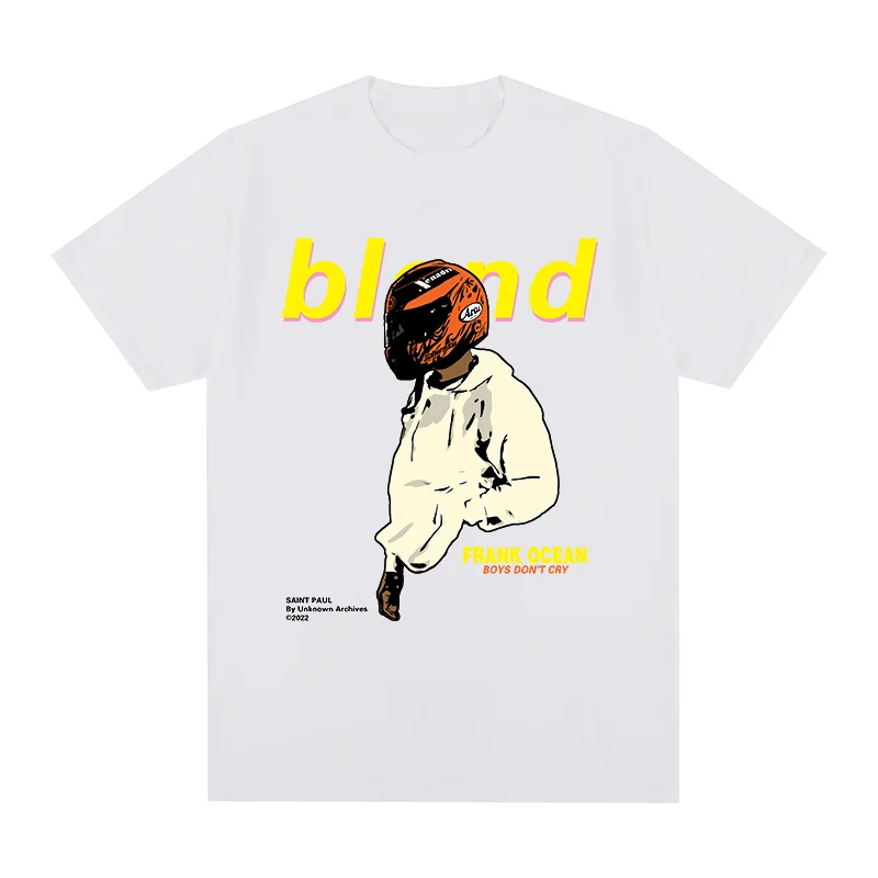 Frank Blond Hip Hop Pop Music Singer R&B Vintage T-shirt Cotton Men T shirt New Tee Tshirt Womens Tops