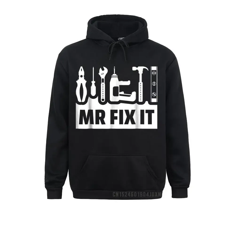 Hoodies Dad Mr Fix It Funny For Father Of A Son Ostern Day Long Sleeve Men Sweatshirts Classic Clothes Slim Fit