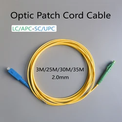 Optic Patch Cord Cable 3/25/30/35M LC/APC-SC/UPC 2.0mm Indoor FTTH Single Mode Fiber Optic Internet Cable Fiber Optic Jumper