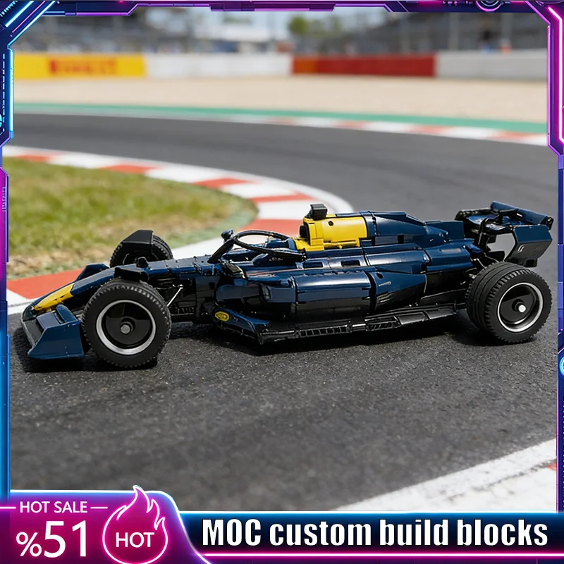 2545PCS Open Wheel Racing Vehicle Model MOC Custom Puzzle Diy Assembly Building Bricks Sports Vehicle Toy Display Popular Gifts