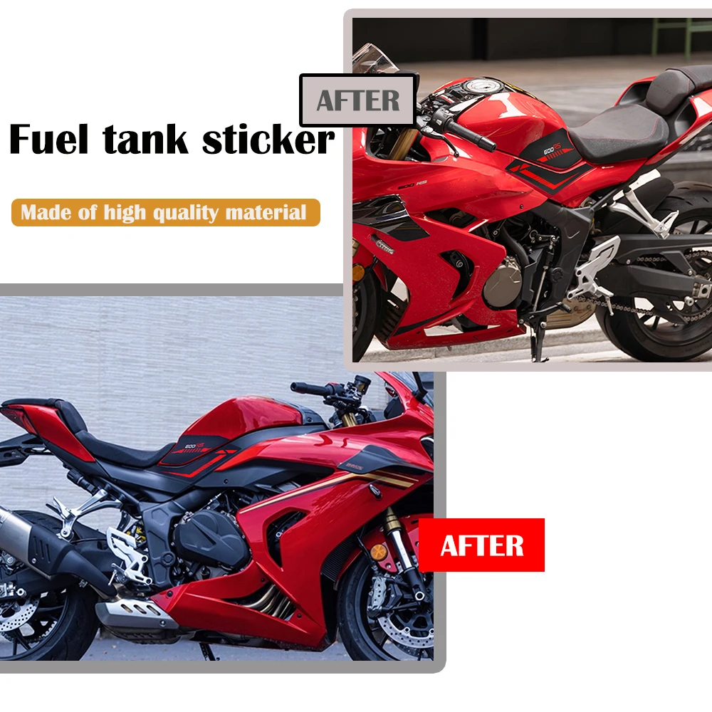 Anti-slip Fuel Tank Pad Sticker Fuel Tank Side Air Cushion Knee Protector Fuel Tank Traction Pad For QJMOTOR 600RS 2022-2025