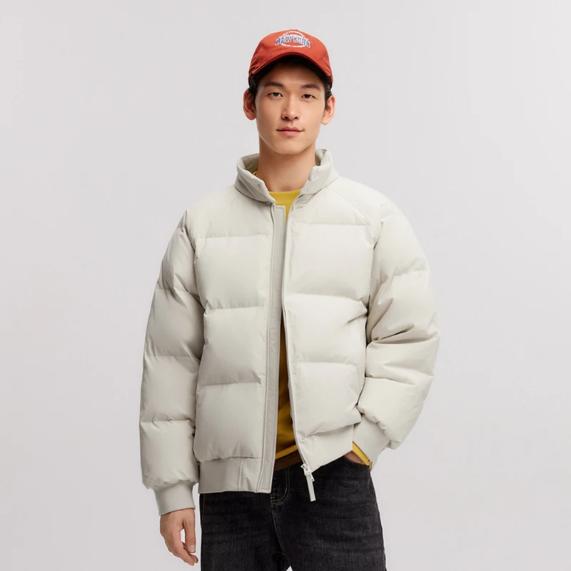 Semir Down Jacket Men Windproof Harrington Jacket 2024 Winter New Texture Coat Thin Solid Color Versatile Down Jacket