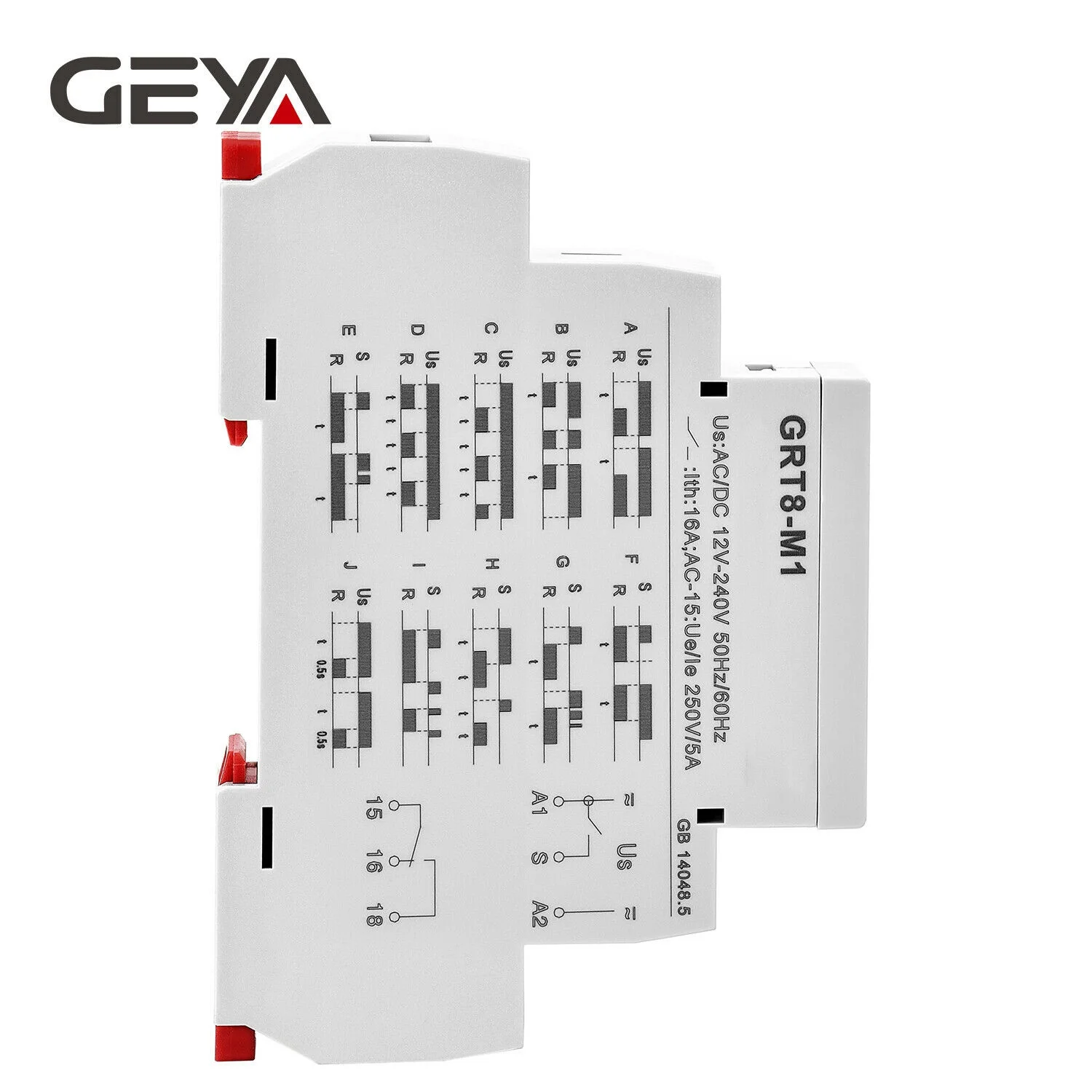 GEYA GRT8-M1 on Off Time Delay Relay 16A AC/DC12V-240V Multifunction Din Rail Automatic Timer Relay Rare