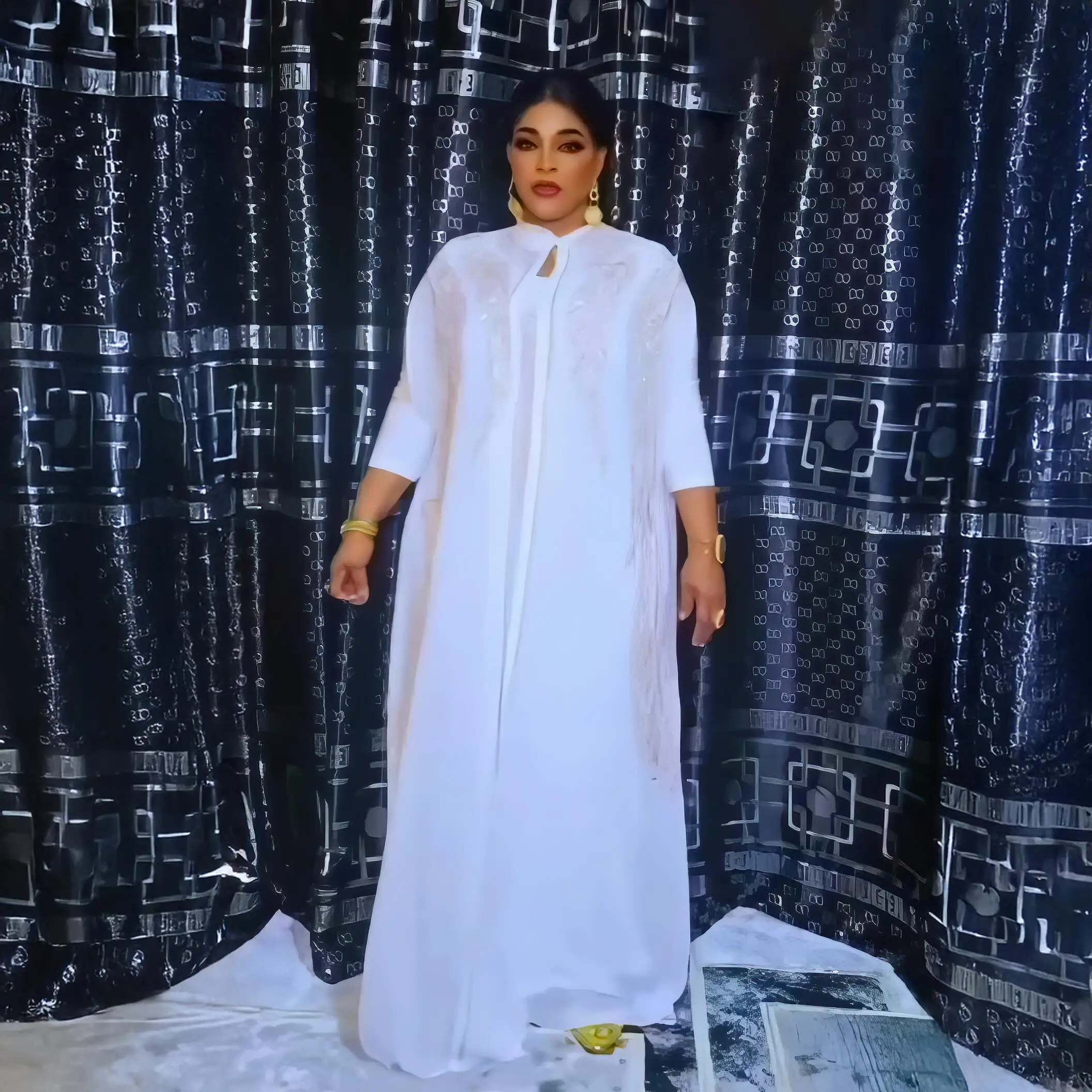 Luxurious African Dress for Woman Elegant Rhodochrosite Turkey Wears 2 Piece Set Robe Africains Femme
