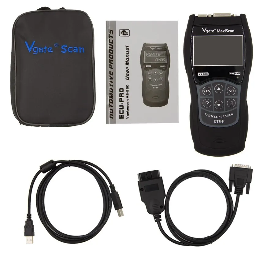 أحدث الماسح الضوئي obd2 Maxiscan Vgate VS890 obd محرك خطأ رمز القارئ محلل ODB2 EOBD JOBD ماسح تشخيصي السيارة VS-890
