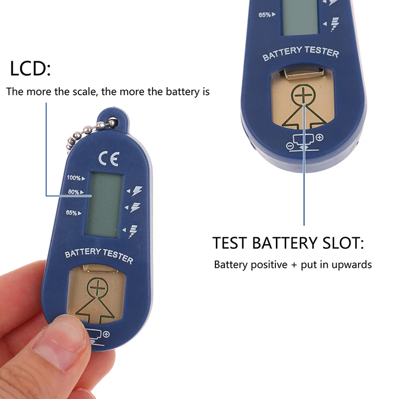 Universal Button Cell Battery Tester Hearing Aid Button Battery Checker Digital Measuring Equipment LCD Display for Hearing Aid