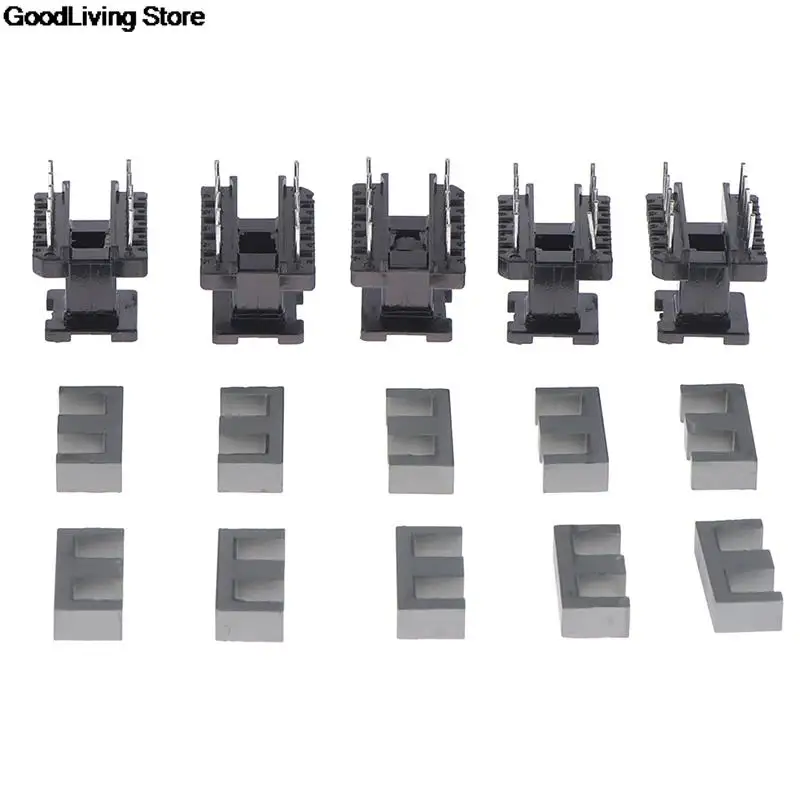 5 Sets EE19 5 With 5pin / EE10 4 with 4pin Transformer Bobbin PC40 Ferrite Core Vertical