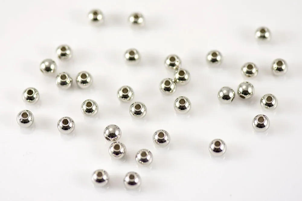 Countbass 100pcs  5mm 6mm Plastic Bead,Nickel and Gold color, DIY spinnerbaits buzzbaits, freshwater fishing lures accessory