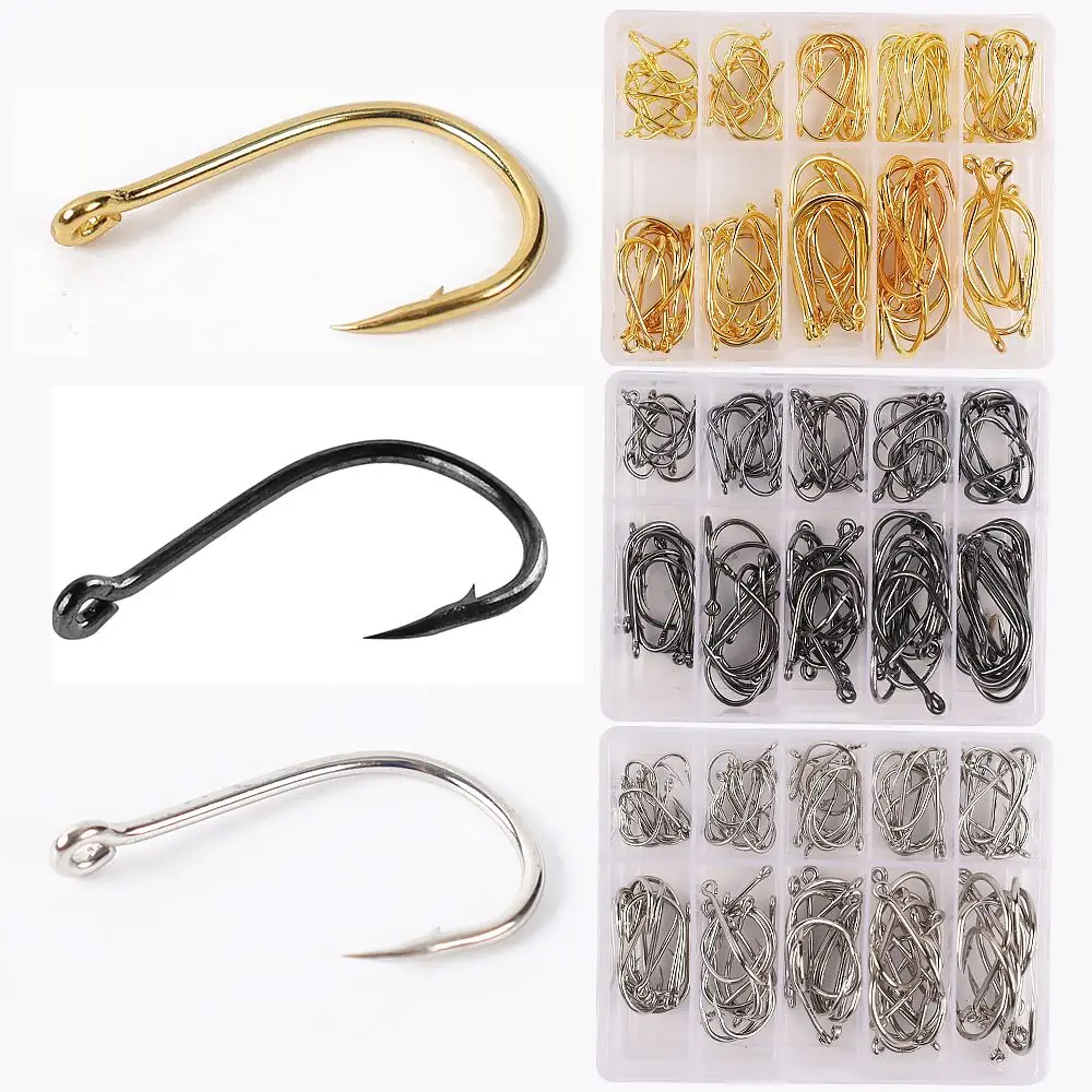 

Sea Hook Fish Tackle Pesca Hooks Carbon Steel Fly Fishing Jip Barbed Carp Hooks Single Circle Fishing Hook Fishing Hooks Set
