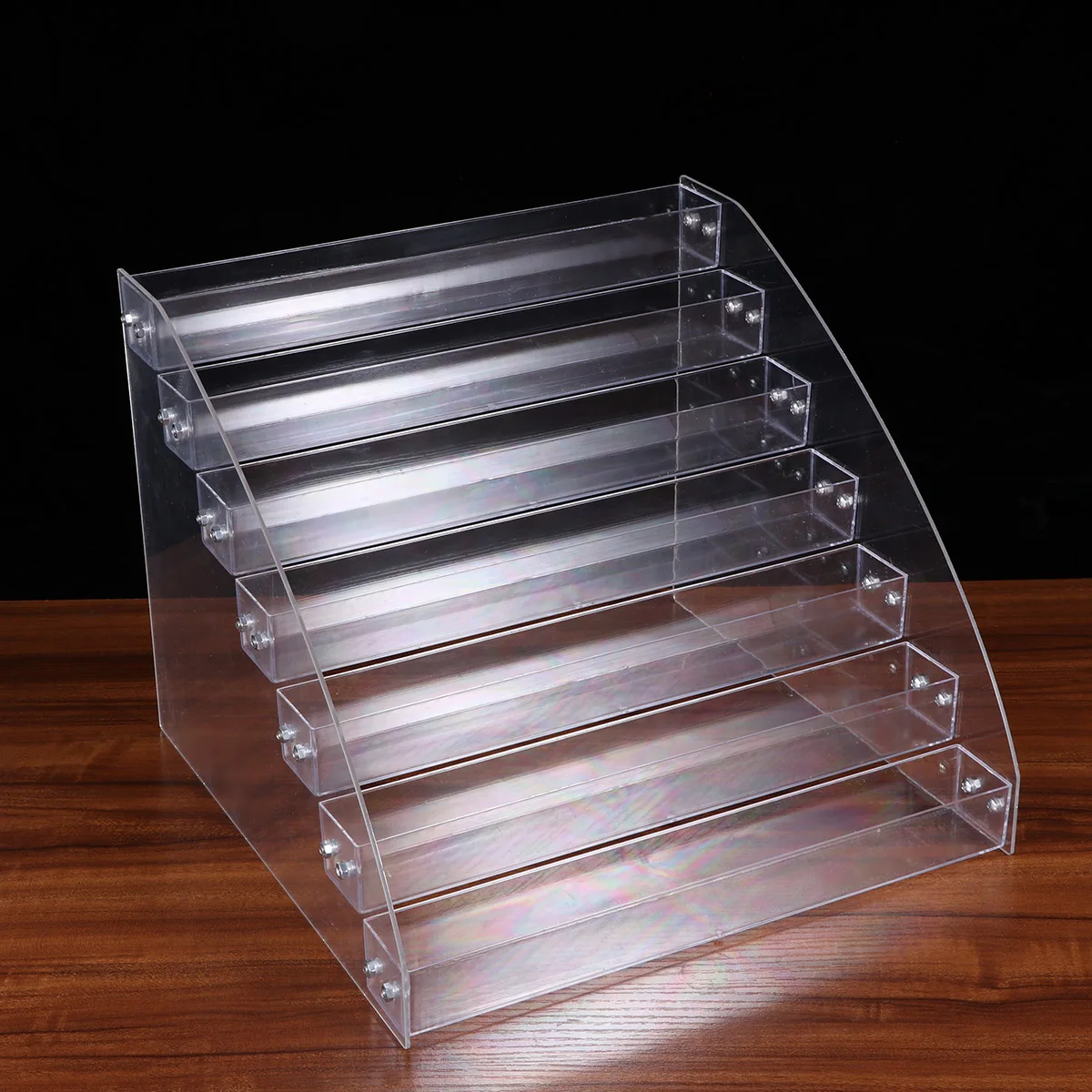 

7 Layers Transparent Acrylic Nail Polish Display Rack Multilayer Storage Organizer Durable Space-Saving Brush Holder