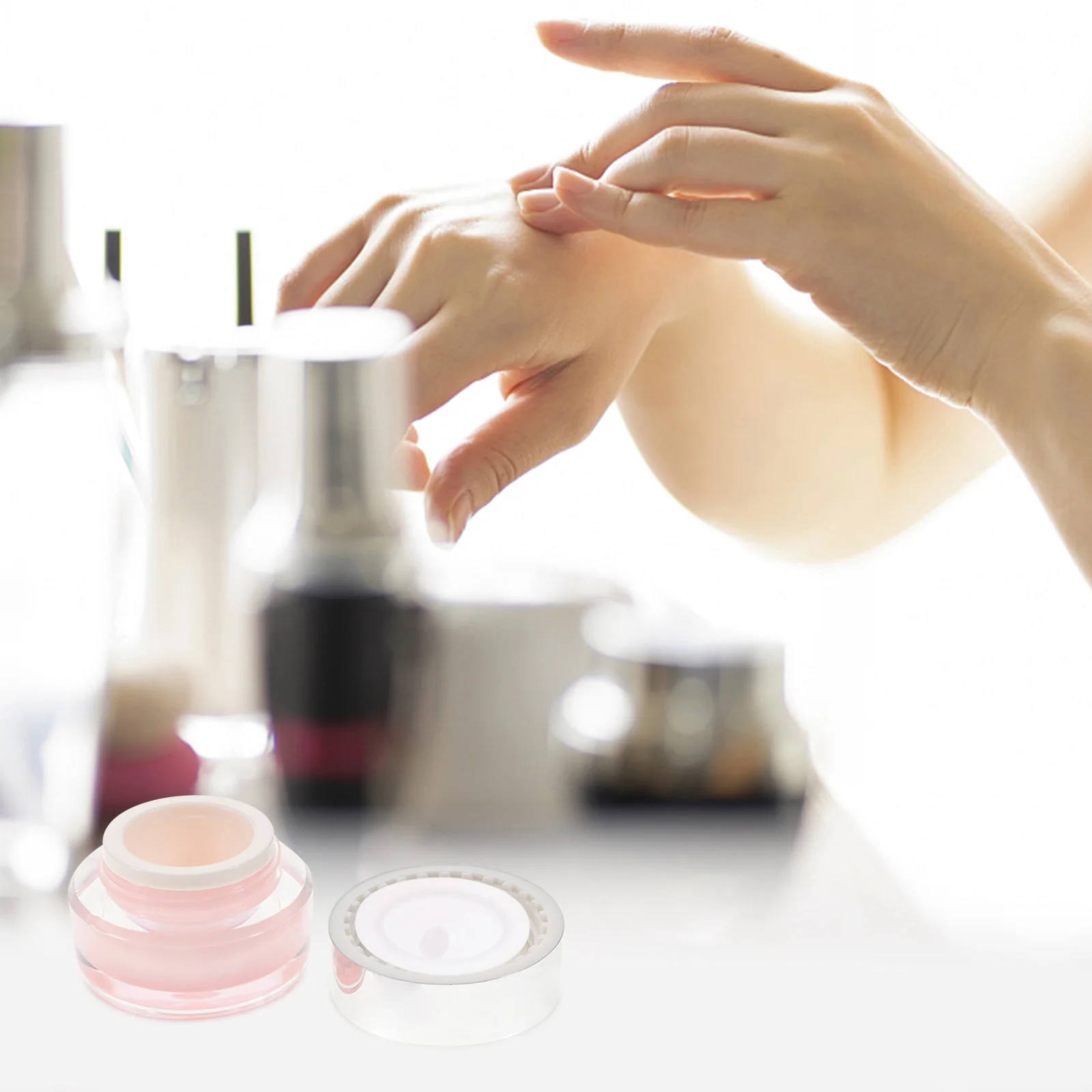 

4Pcs Face Cream Lotion Bottles Airless Waterproof Travel Jars Portable Makeup Containers Leakproof Skincare Storage Dispenser