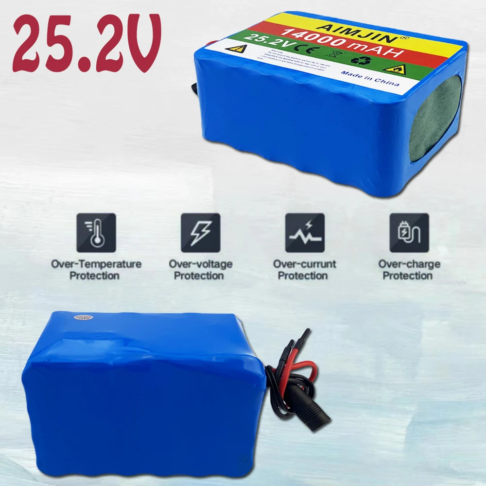 NEW 6s4p 24V 14Ah 18650 Battery Lithium Battery with 20A BMS,25.2v 14000mAh for Scooter Ebike Electric Bicycle