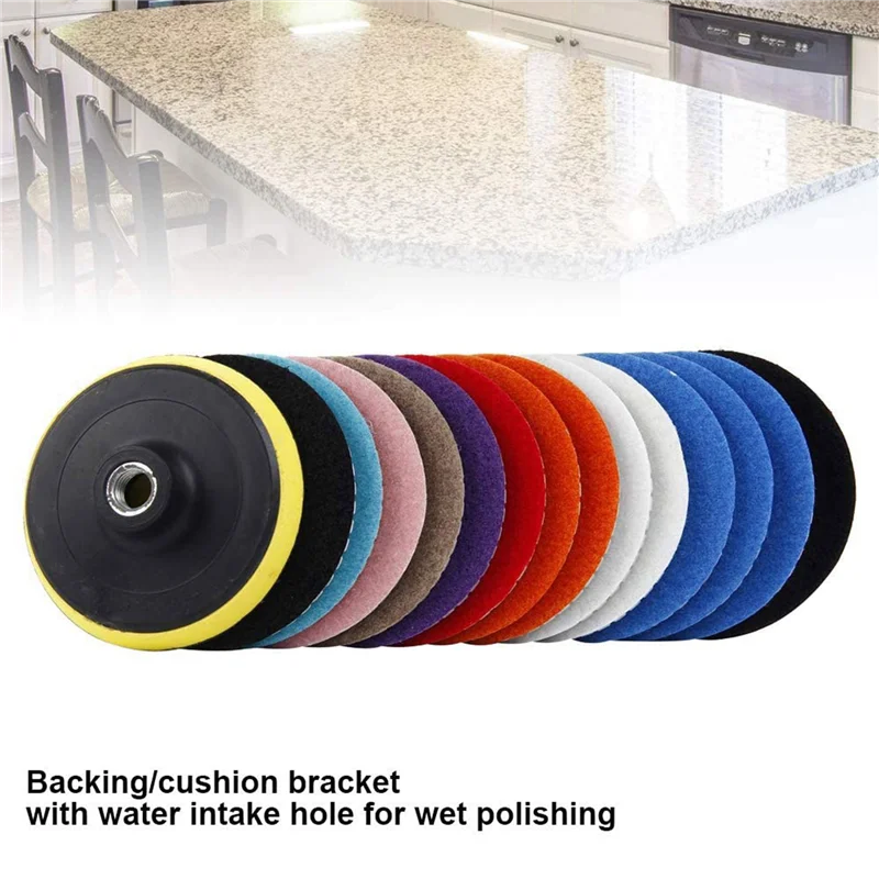 

ABGE-45Pcs Diamond Polishing Pads Kit 4 Inch 100Mm Wet/Dry For Granite Stone Concrete Marble Polishing Use Grinding Discs Set