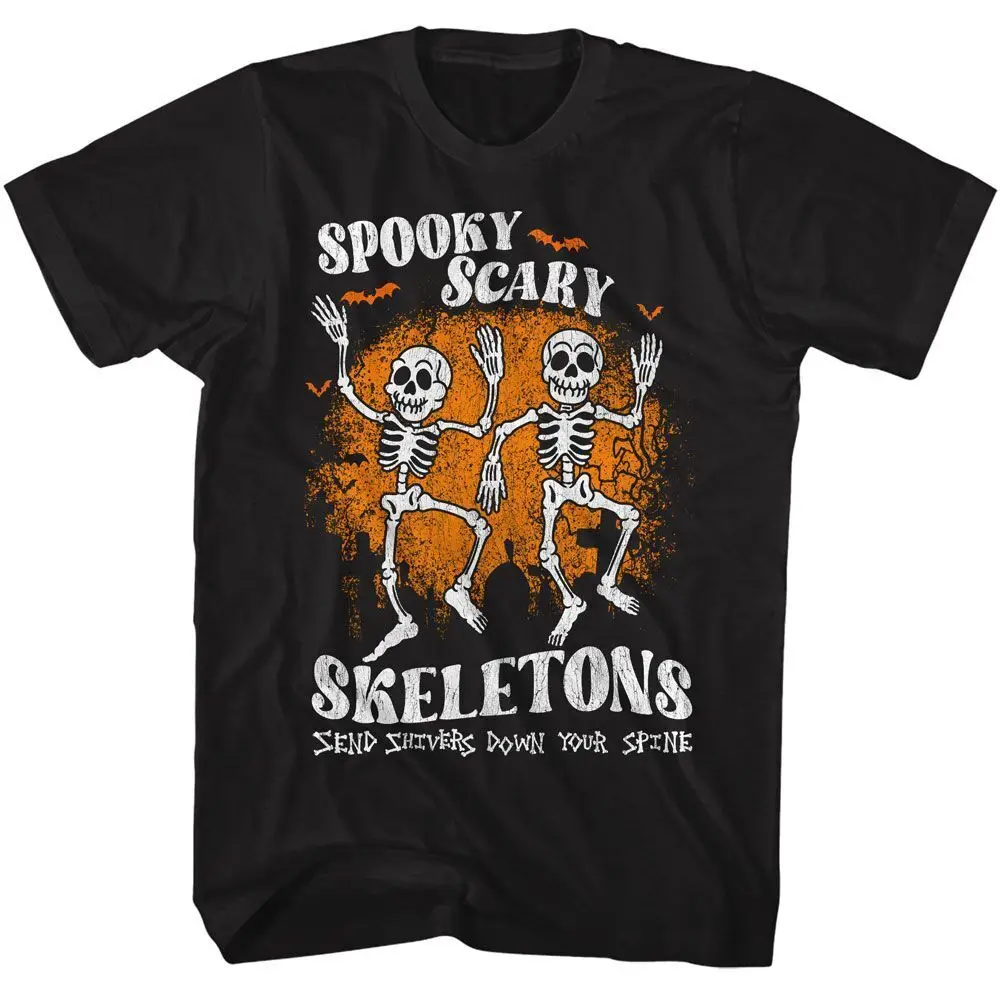 

Spooky Scary Skeletons Bats And Graves Music T Shirt