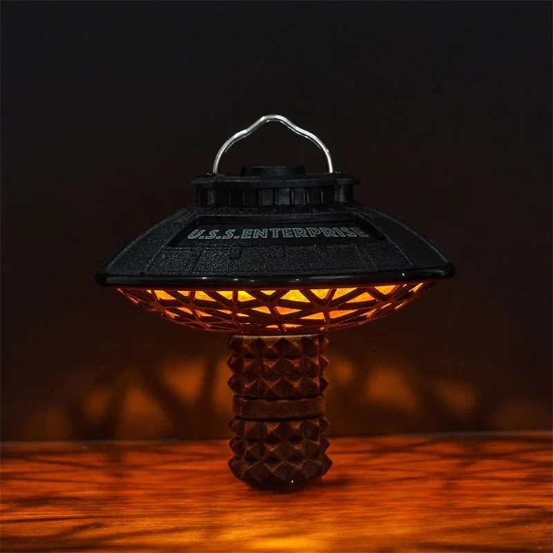 في الهواء الطلق التخييم غطاء مصباح Gz الصحن الطائر غطاء مصباح ضوء دافئ أجواء الخيال العلمي الفضاء بين النجوم أضواء الإبداعية #2