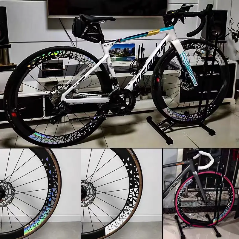 

MTB Road Bike Wheel Reflectors Stickers Bicycle Rim Decals Protector Sticker For Color Change Wheelset Stickers Accessories