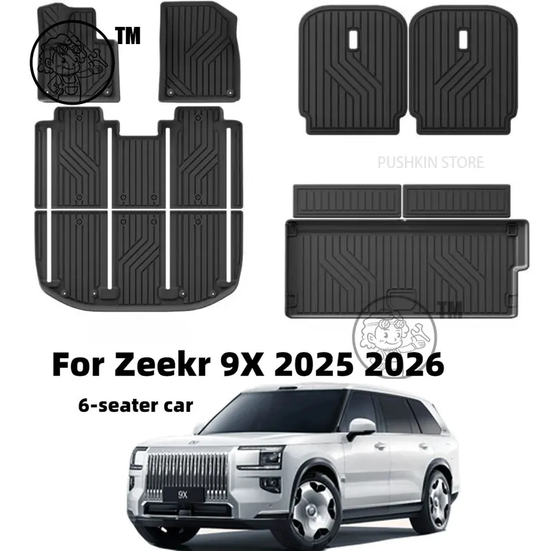 

Car Floor Mat for Zeekr 9X 2025 2026 Trunk Mats TPE Floor Mats & Cargo Liner All Weather Trunk Mats Floor Liner Accessories