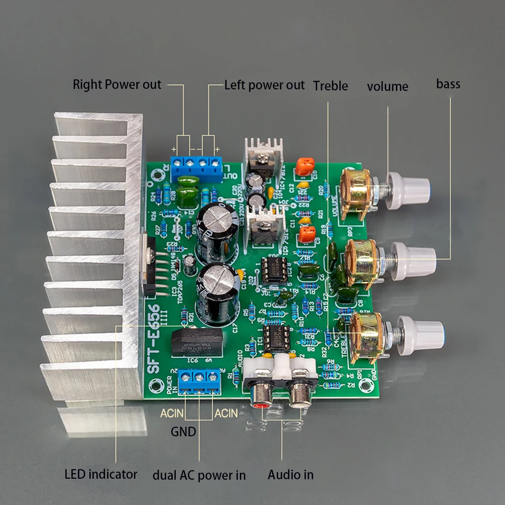 DIY electronic kit TDA7265 amplifier Board Kit Toned NE5532 two-channel hi-fi stereo soldering kit