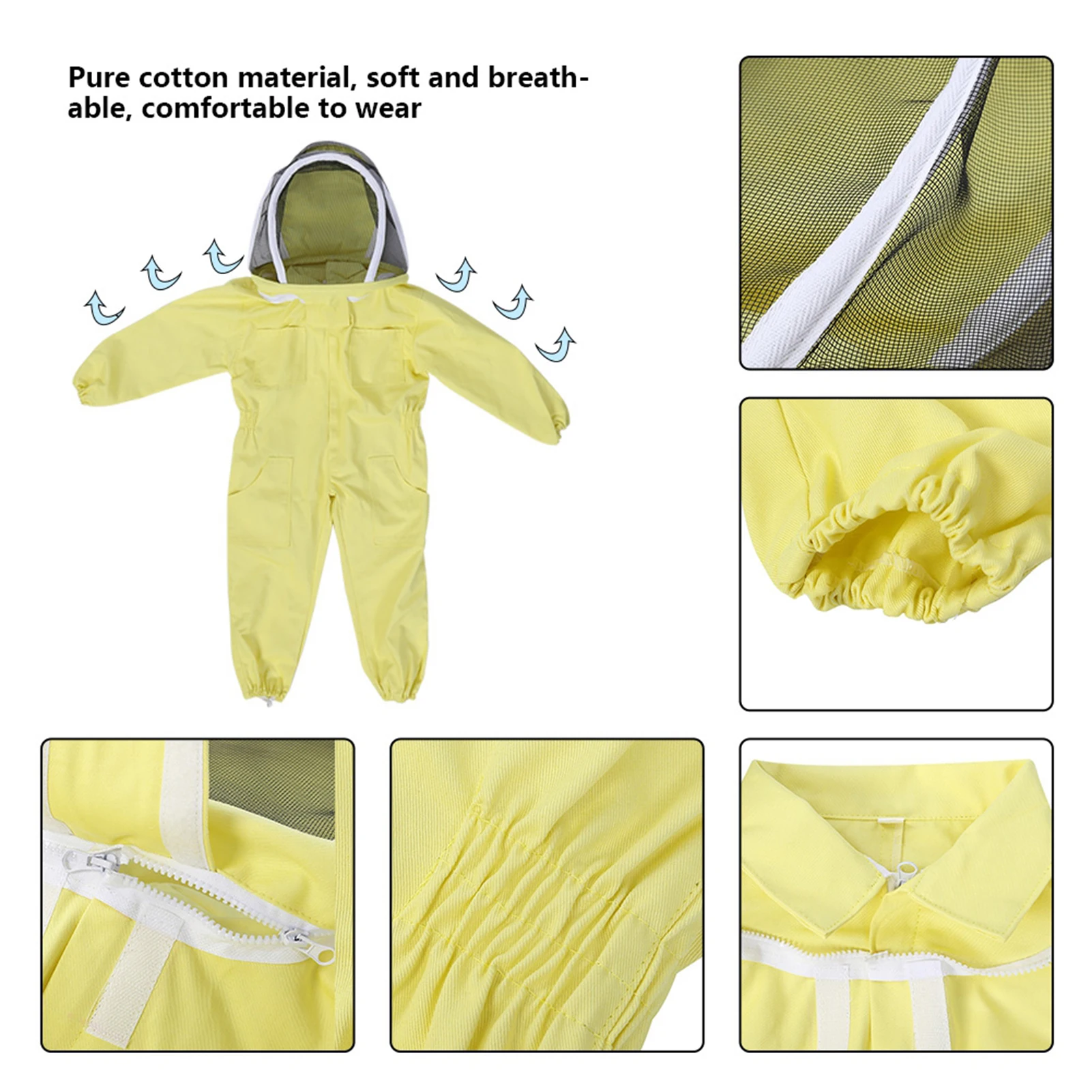 Professional Child Beekeeping Protective Suit Bee Farm Visitor Protect Equipment Jumpsuit