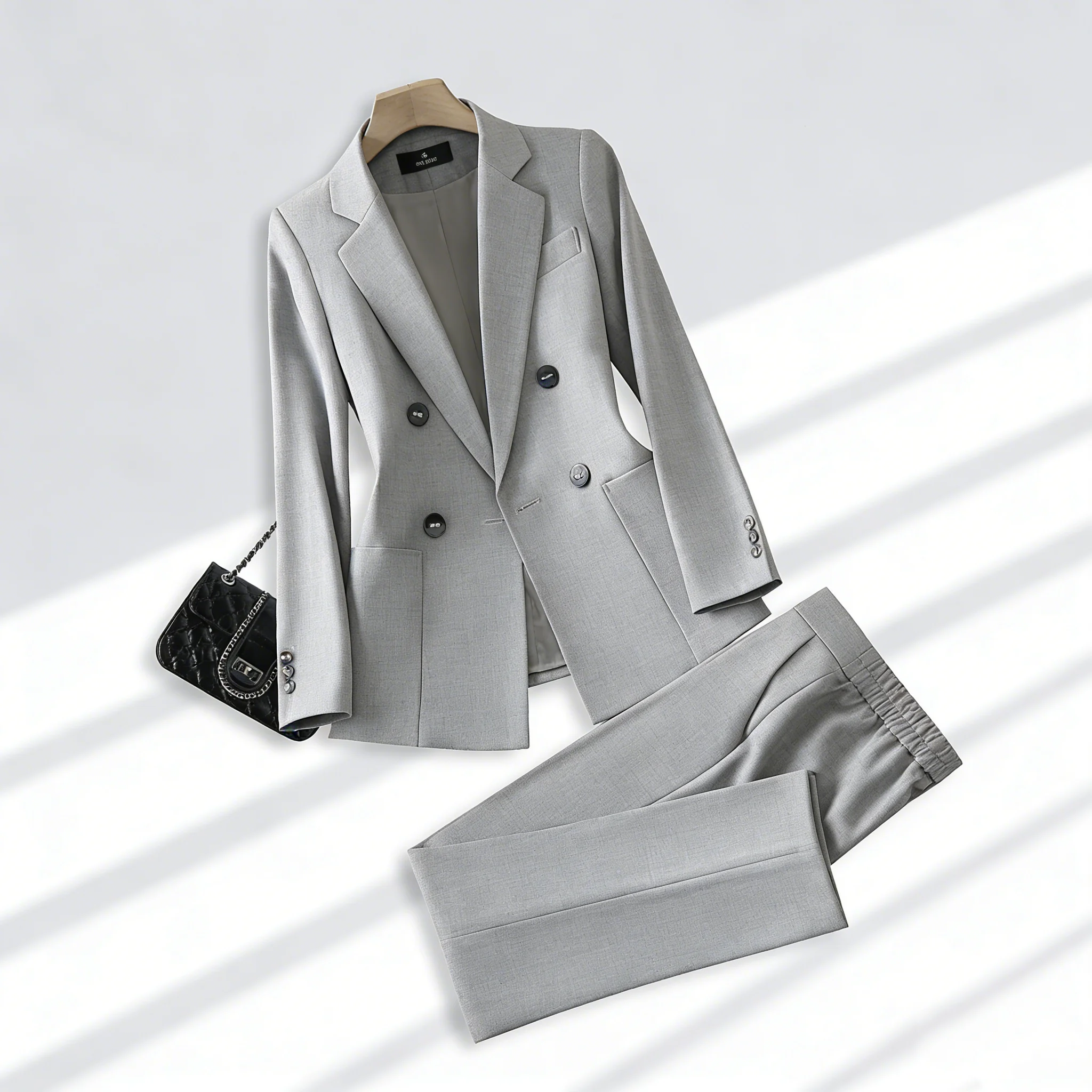 여성 정장 블레이저와 바지 카라멜색 포멀 비즈니스 팬츠슈트 오피스룩 자켓 세트 여성용 투피스 신상품